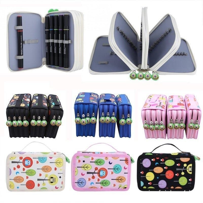 Anti-terremoto Anti-queda Cor Chumbo Esboço Escova Art Nail Multi-funcional Grande Capacidade Escova Saco De Armazenamen