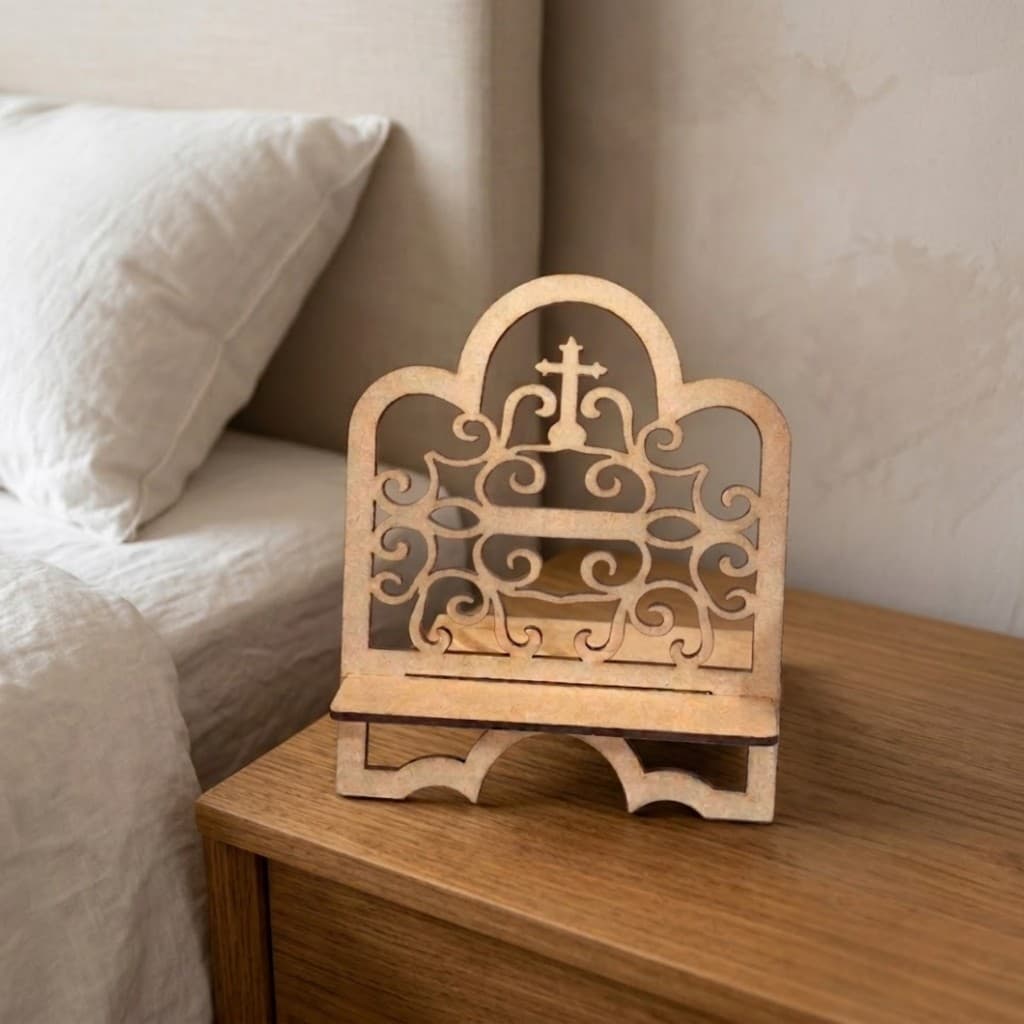 Suporte Para Bíblia E Livros Mdf Cru 3mm Com Cruz