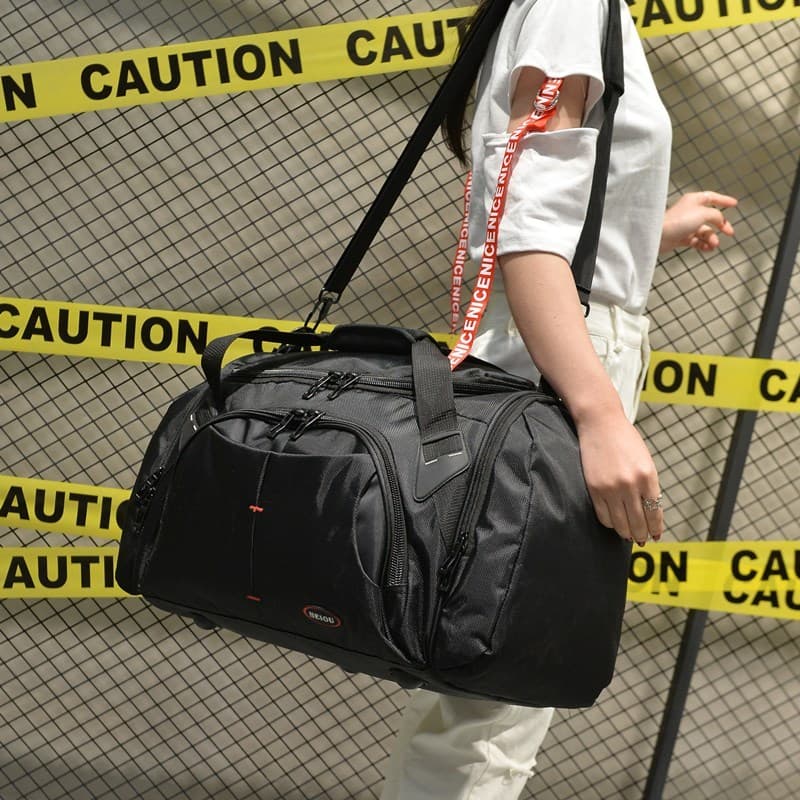 Posição do sapato Bolsa de viagem portátil de um ombro de grande capacidade Bolsa de bagagem masculina e feminina Bolsa