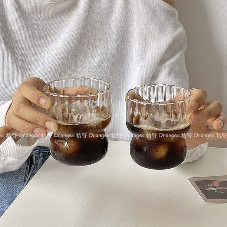 Nicho ins estilo Retro xícara de café copo de vidro gordinho copo de água de alta temperatura café da manhã copo de leit