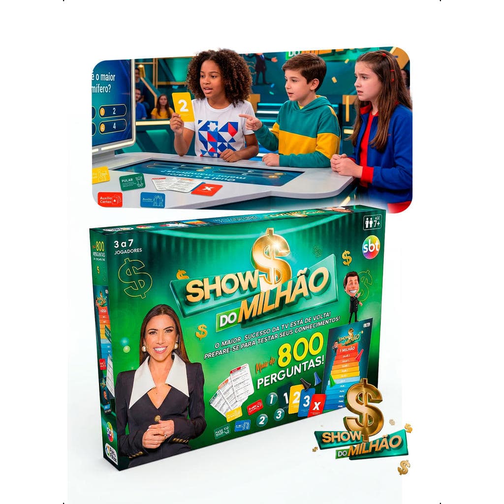 Show Do Milhão Jogo de Tabuleiro Quiz +800 Perguntas Desafio