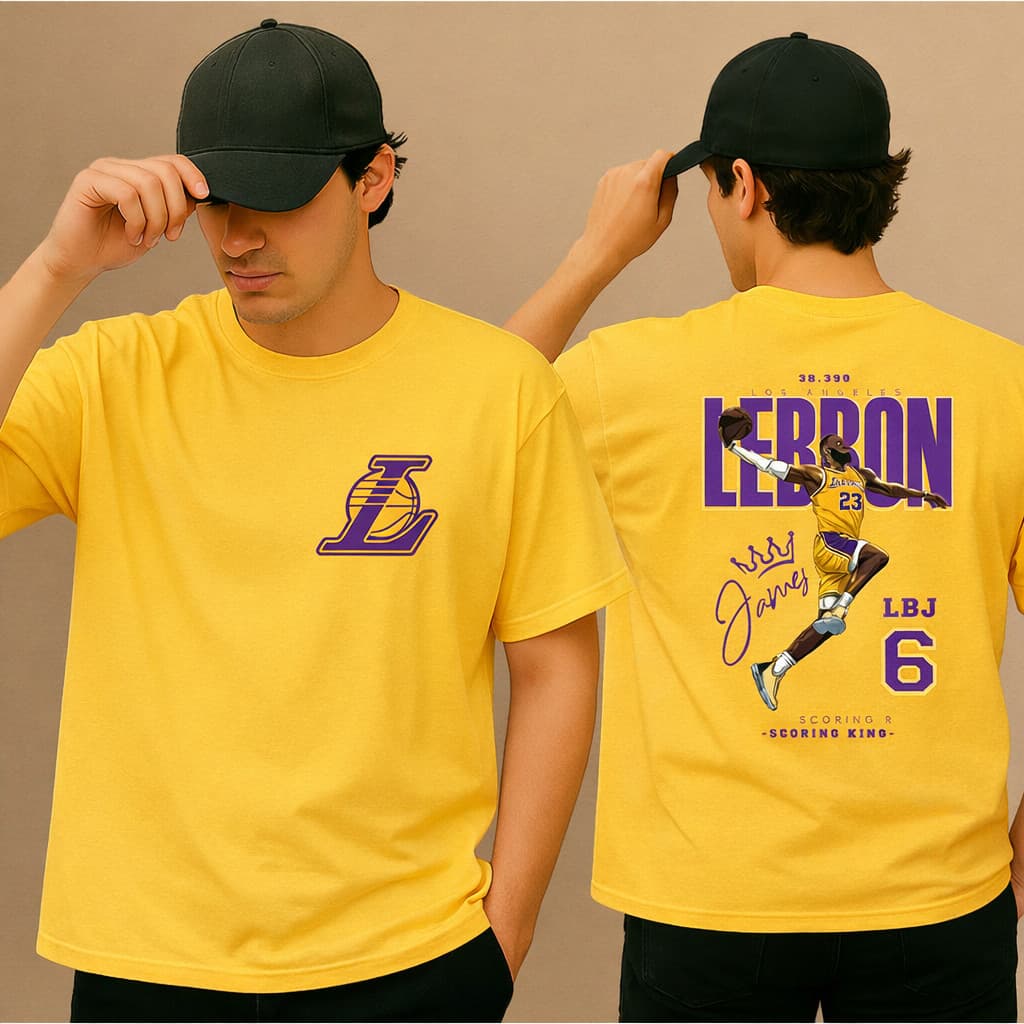 Camiseta Unissex Jogador NBA Lebron James Los Angeles Lakers - 100% Algodão - Envio Imediato by Mood Vest