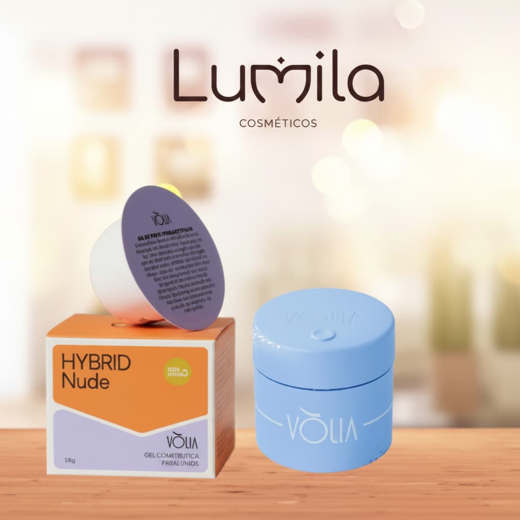 Gel HyKit Pote Eco Azul Vòlia 30g + Refil Gel Hybrid Nude 24g Blister