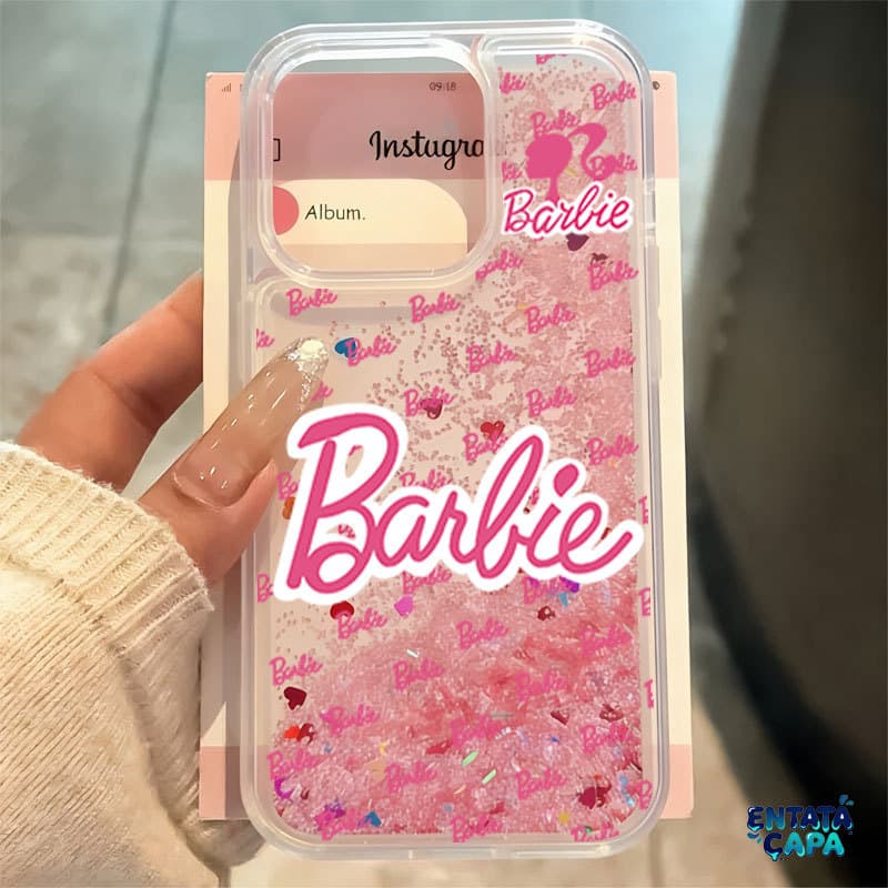 Capinha de Celular Barbie Anti Queda Areia Movediça Para iPhone 17 Pro Max 16 16E 13 11 15 14 Plus XR Air XS Capa