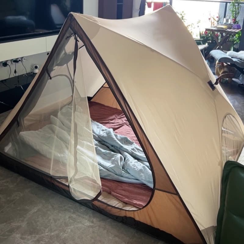 Barraca interna para adultos podem dormir, sombreamento Anti-Mosquito, cama de casal, automática, abertura rápida, piso