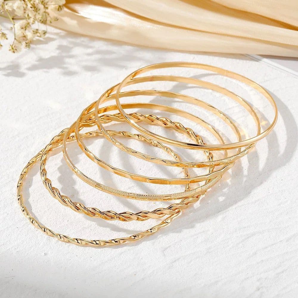 Kit 9 Pulseiras Finas Femininas Dourada Prateada, Aço Inoxidável Antialérgico Não Desbota