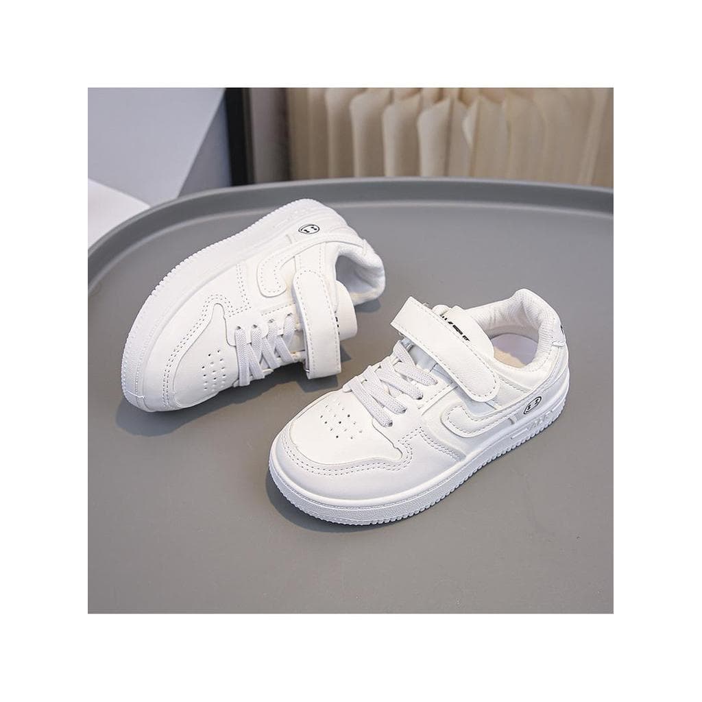 Novo estilo infantil Campus couro sapatos brancos casuais All-Match médio grande tênis infantis tênis de corrida Velcro