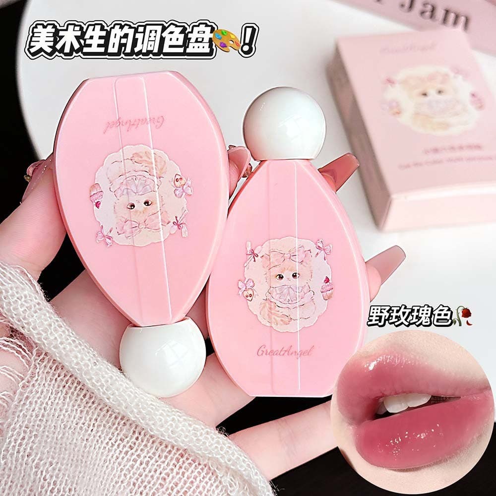 GreatAngel Kitten Brilho labial multiuso de seis cores, leve, fácil de aplicar, brilho de água empilhável, hidratante, v