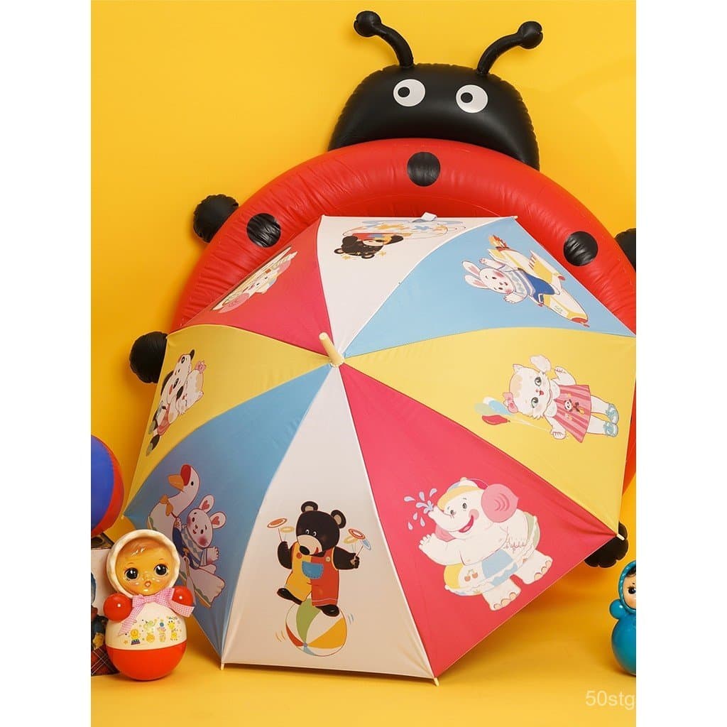 Design original da Infinite Department Store: Guarda-chuva vintage de dupla função com estampa de gato e coelho, para di