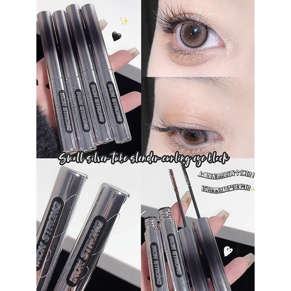 Ampliar os olhos em um segundo!Rímel de tubo de aço tridimensional grosso Curling Base feminina à prova d'água sem manch