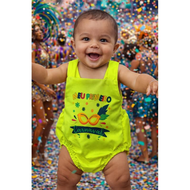 jardineira romper Body Bebê carnaval 2026 Menino Fantasia Mêsversário Temático Confortável Book festa folia frevo
