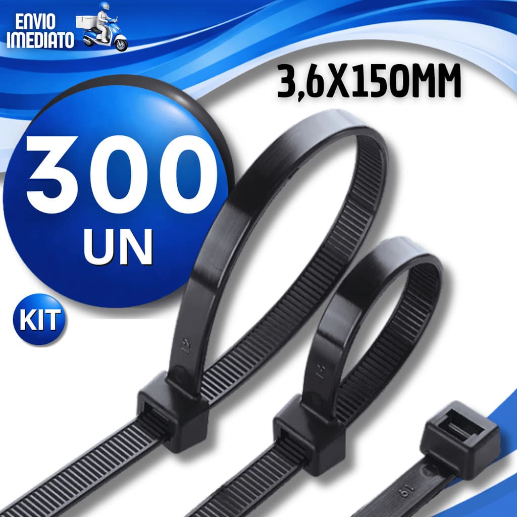Kit Abraçadeiras de Nylon Cintas Plástica Fita Hellermann 3,6x150MM Lacre Utilidades Multiuso
