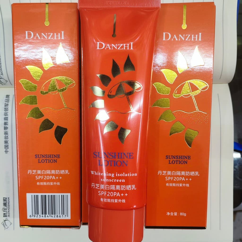 Danzhi Whitening Isolamento Protetor Solar Loção SPF20PA++ Leve Sem Óleo Anti-Ultravioleta Refrescante Ilumina o Tom da
