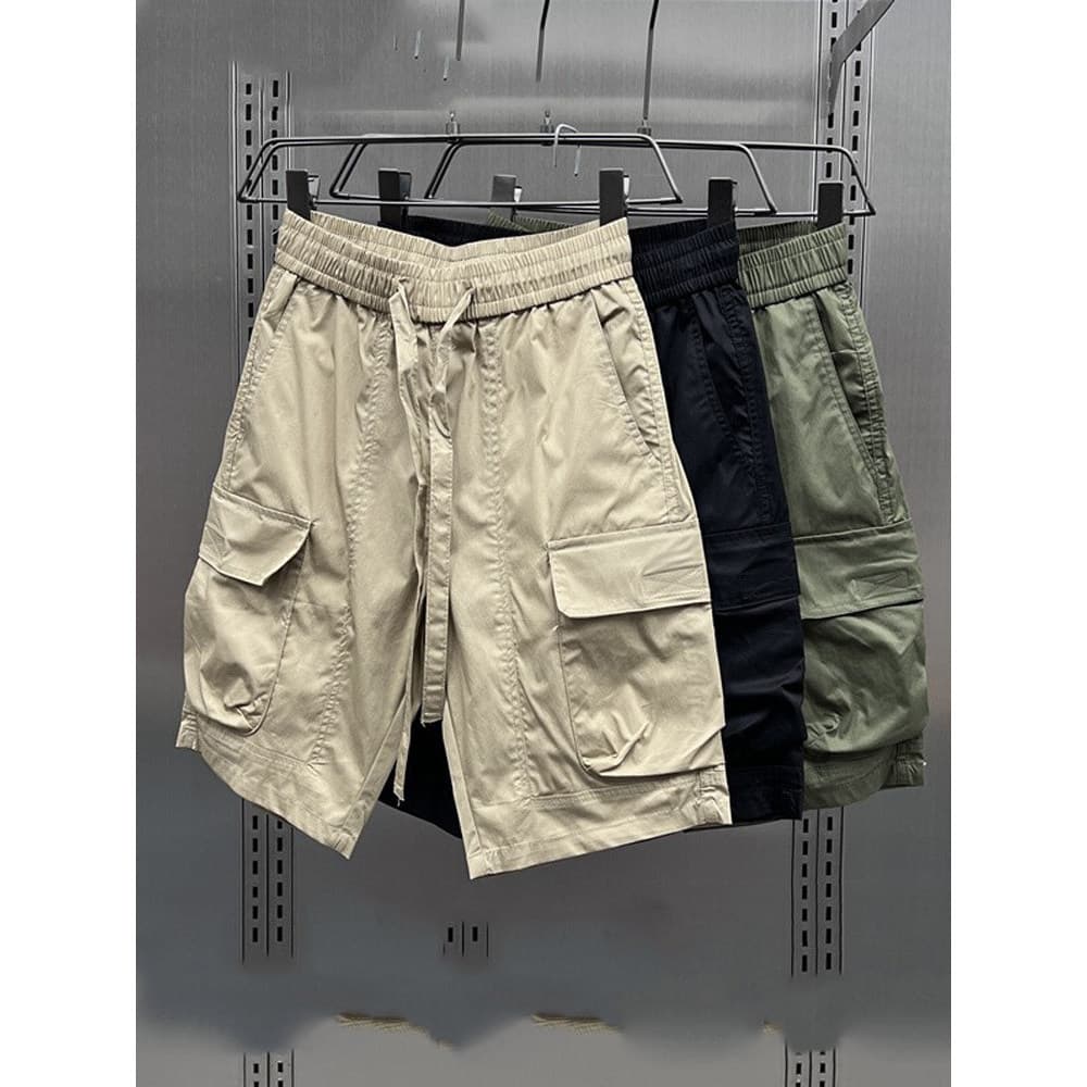 Calças esportivas de praia americanas masculinas verão fino de secagem rápida solto Casual calças de cinco pontos Street