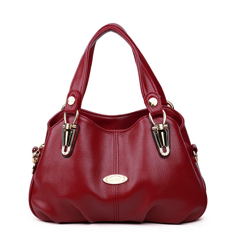 Bolsa feminina 2026 novo estilo bolsa feminina bolsa de meia-idade idosos couro genuíno senhoras mãe bolsa ombro mensage
