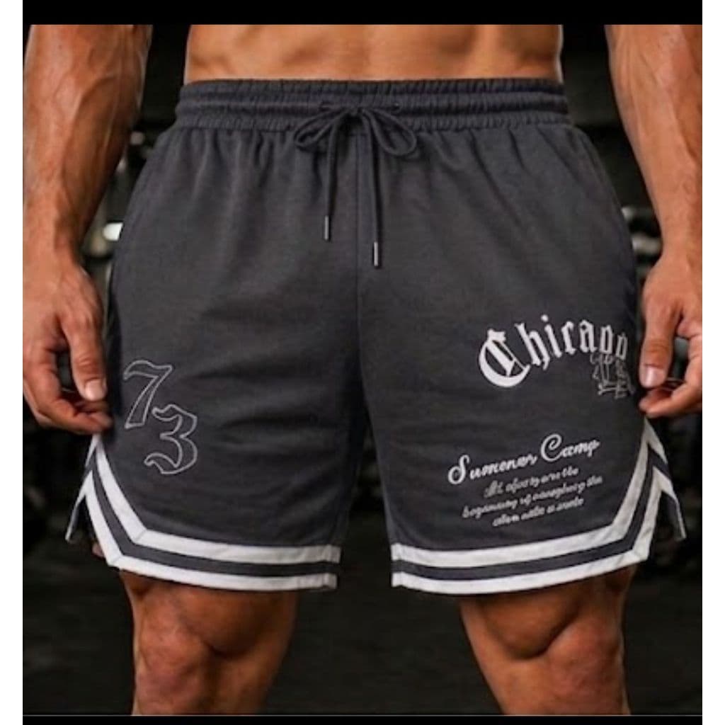 Short Academia Masculino Dry Fit Furadinho Chicago 73 Bermuda Esportiva Conforto Treino Fitness