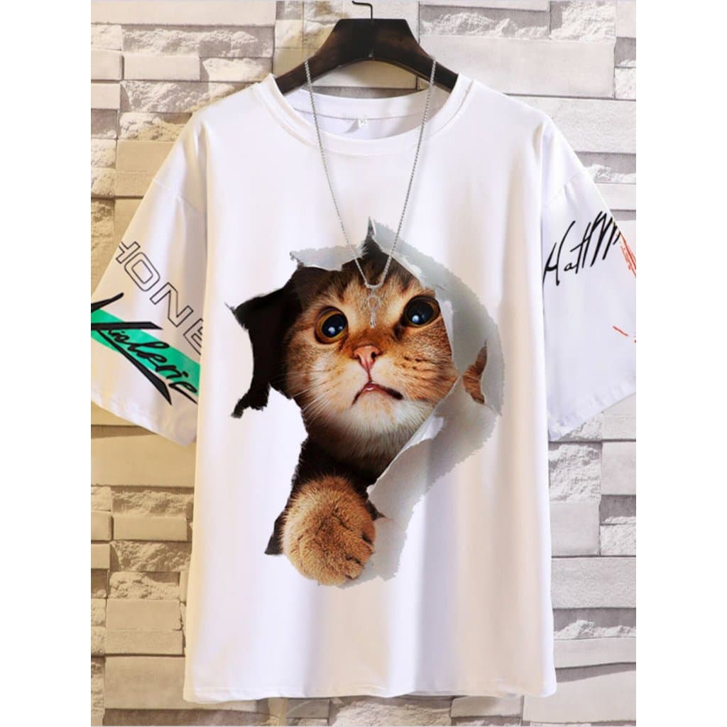 2024 verão novo estilo Casual meia manga camiseta criativa 3D roupas tridimensionais de manga curta masculino feminino C
