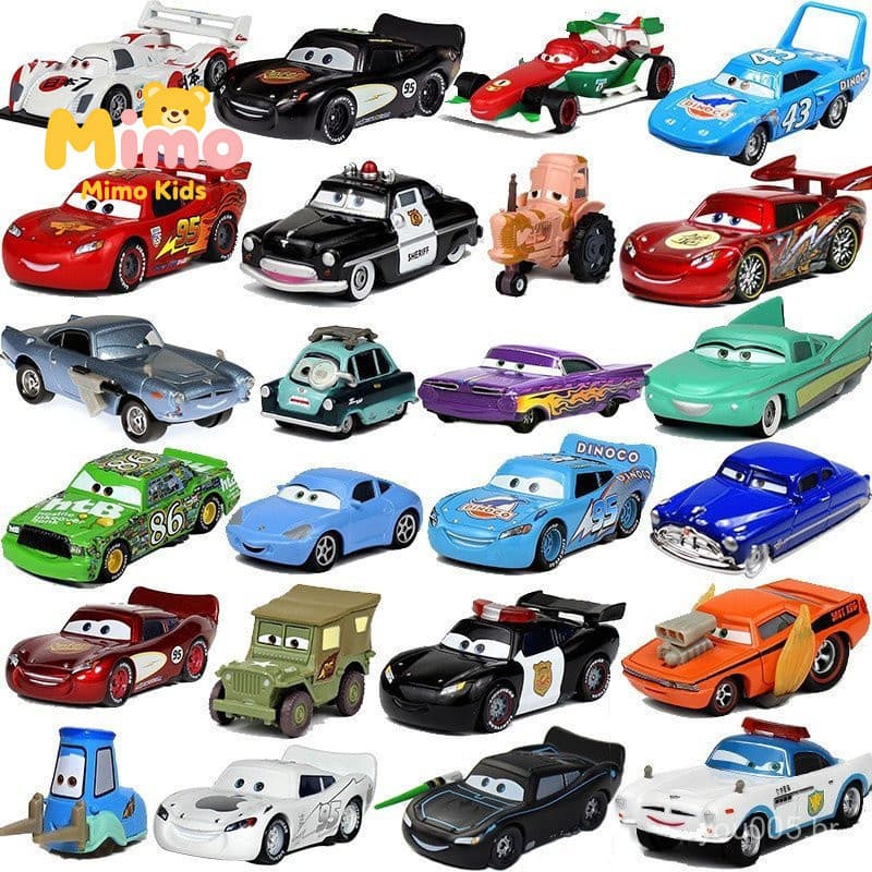 Carros Metalizados Disney Carros 2 e 3 McQueen Mater Xerife 1:55, Presente para Meninos