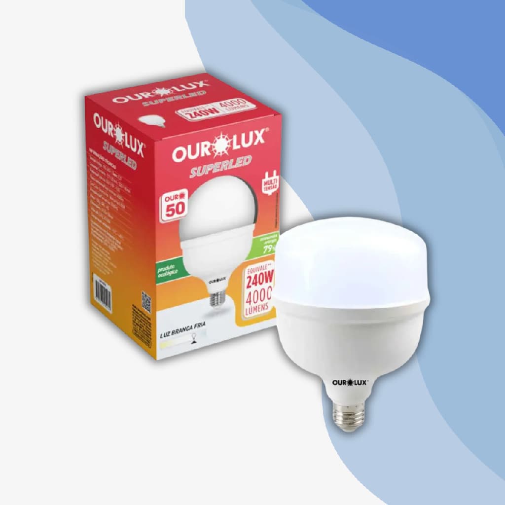 Lâmpada Super Led Alta Potência T50w 6500k Ourolux Bulbo