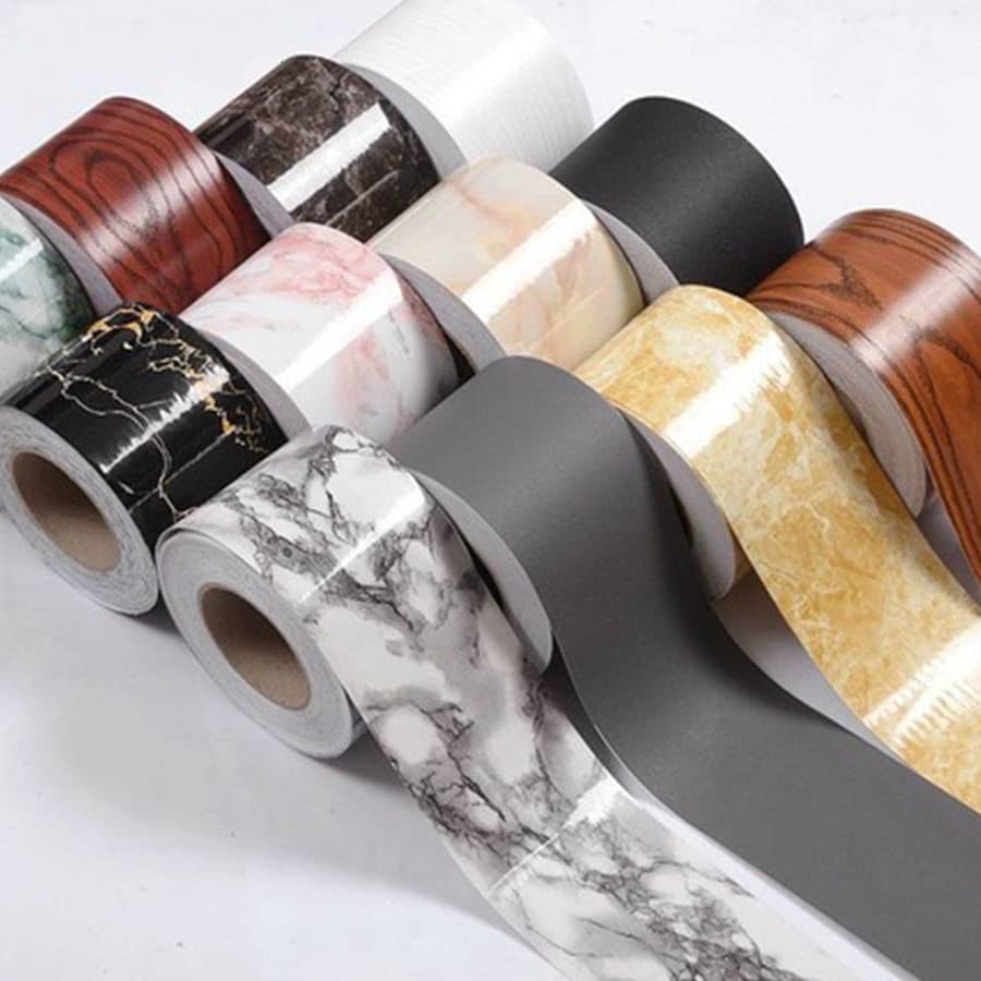 5M Removível À Prova D'água PVC Peel and Stick Fronteira Linha De Cintura Parede De Cozinha Piso Adesivo Mármore Madeira