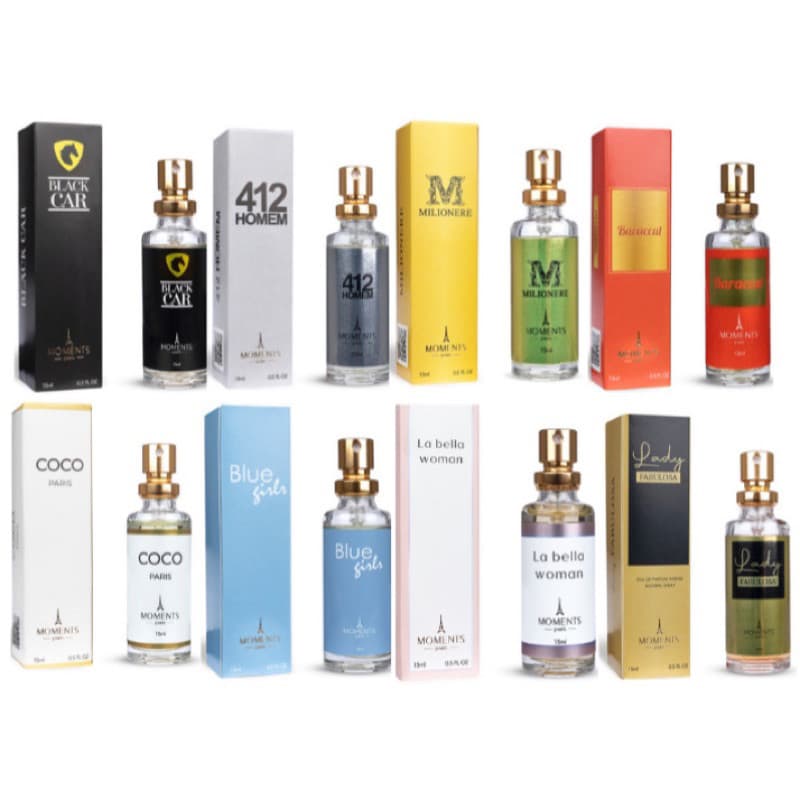 10 perfumes moments paris promoção 15ml a livre escolha