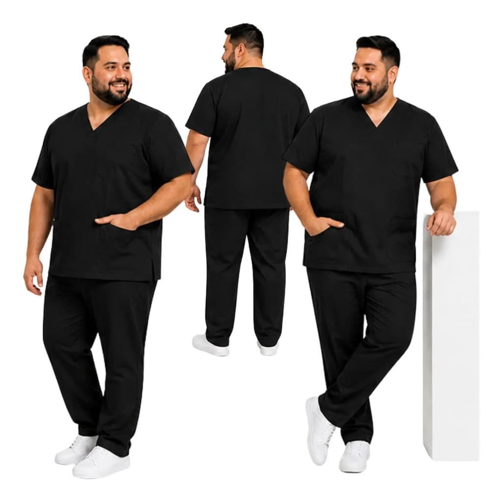 Scrub Masc Plus Size Gabardine Branco Preto Marinho Vinho