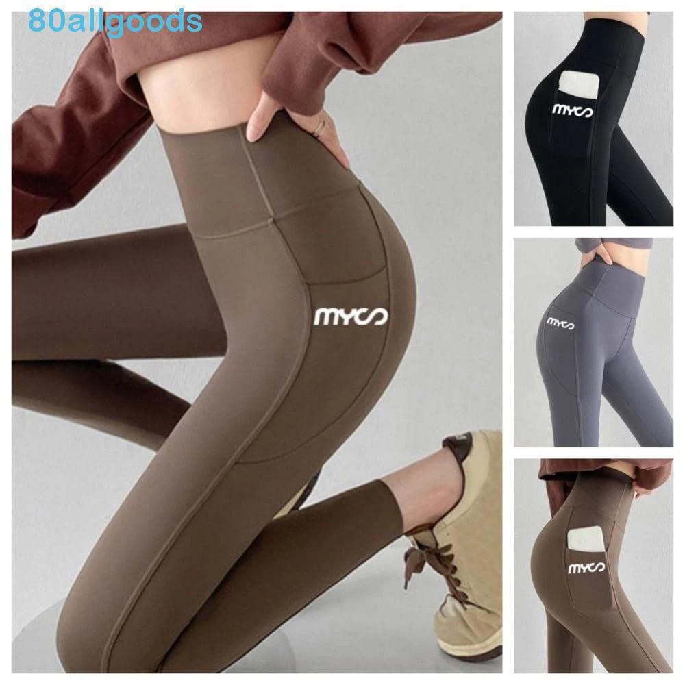 ALLGOODS1 Calça Capri Feminina Para Corrida , Leggings Femininas Elásticas De Cintura Alta Com Bolso , Modelador Sem Cos