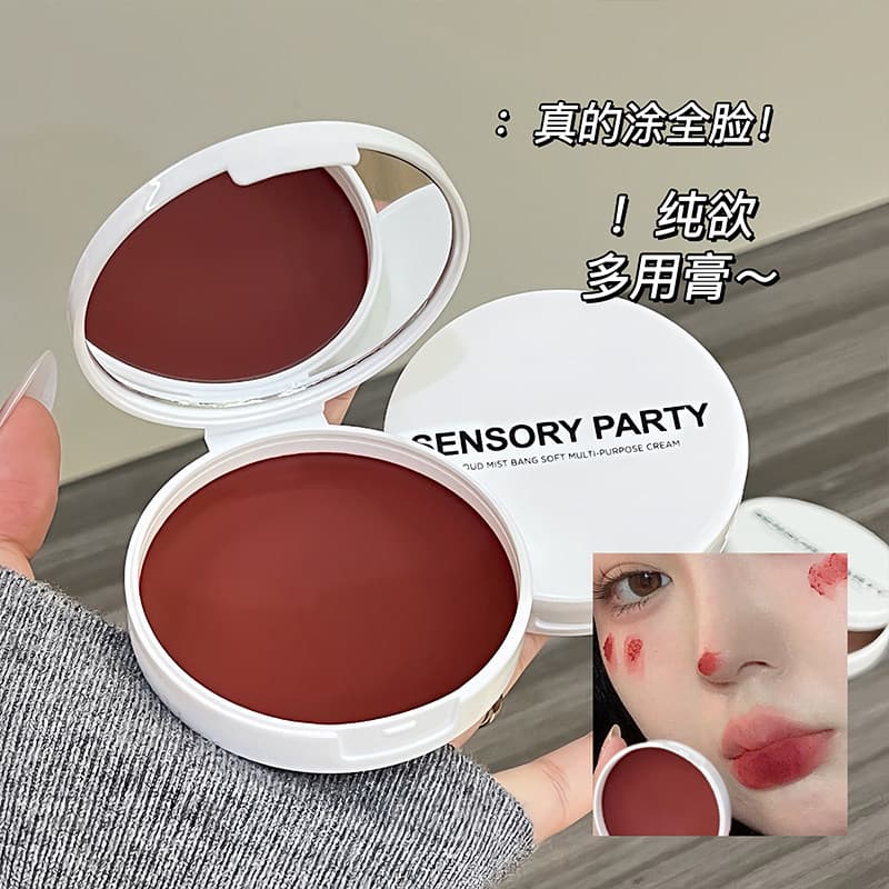 Festa sensorial nuvem névoa macio Multi-Purpose bálsamo lábio bochecha dupla utilização Blush de longa duração não-desbo