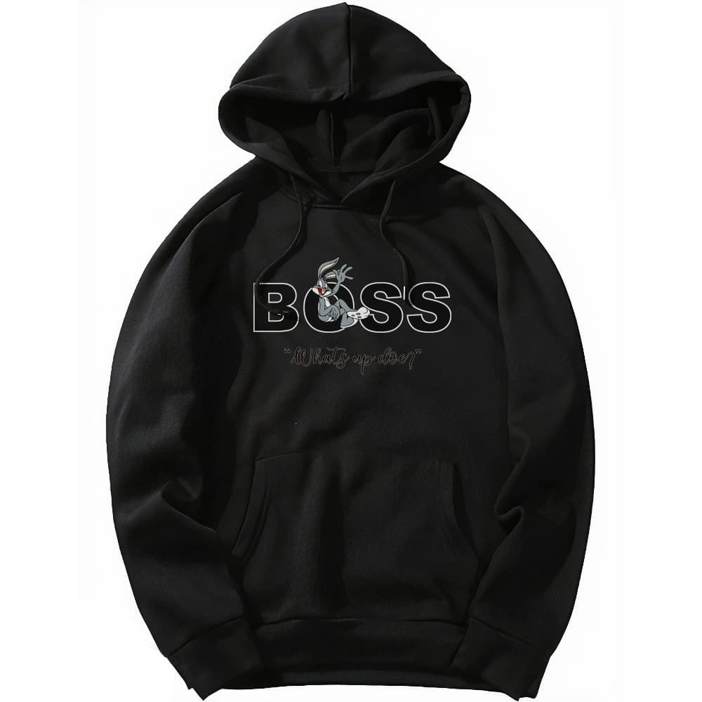 Moletom Masculino Canguru Estampa Boos Personalizada Casaco Moderno Tendencia Inverno
