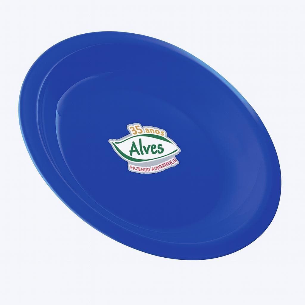 Prato Infantil Redondo 700Ml Azul Alves