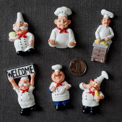 Adesivo Magnético De Resina De Chef De Pão 3D , Cozinha Criativa , Decoração De Casa , Geladeira