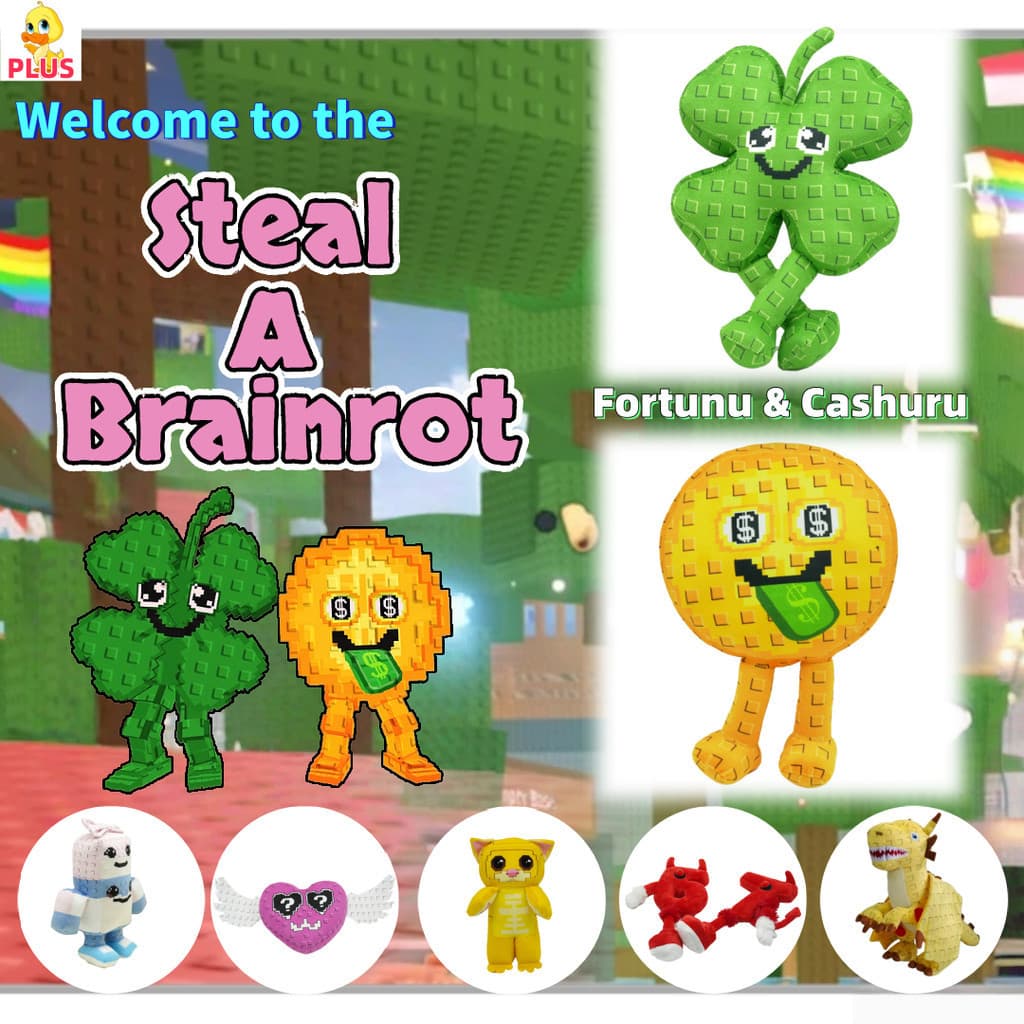 Mais ✨ Pelúcias Roblox Roubar Um Brainrot 67 Pelúcia Boneca Engraçado Fortunu E Cashuru Plushy Hydra Dragon Brinquedos P