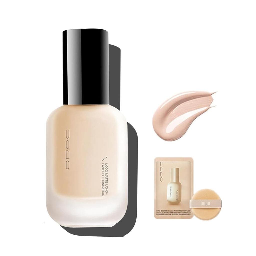 Base Líquida UODO - Base Hidratante Leve/Mate de Longa Duração, Maquiagem de Base Invisível, 1.05 Fl.oz (Mate C01 Branco