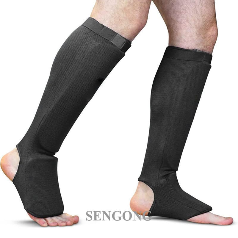 SENGONG 1 Par De Caneleiras De Boxe , Almofadas De Peito Do Pé , Protetor De Tornozelo , Kickboxing , Muaythai , Treinam