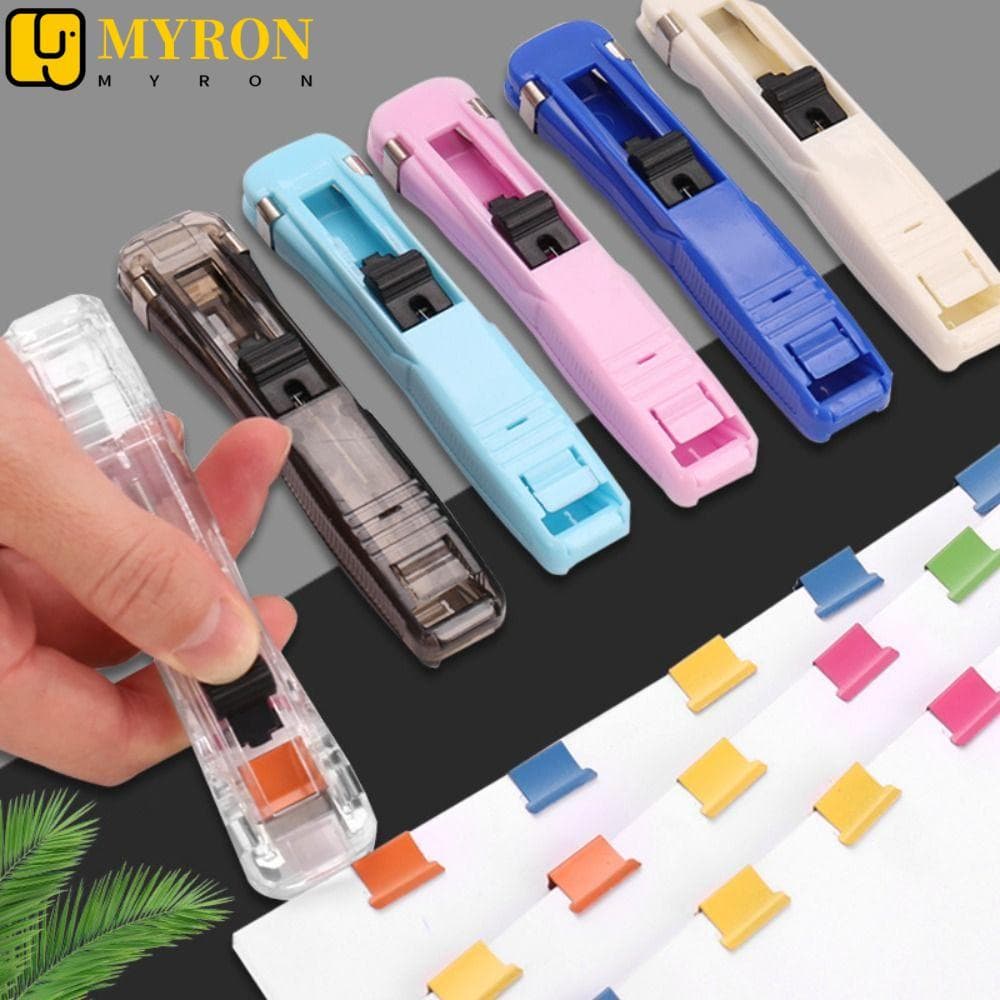 Empurrador De Clipe MYRON1 , Braçadeira Manual De Metal Sem Rastros , Grampeador De Arquivo De Documento Reutilizável De