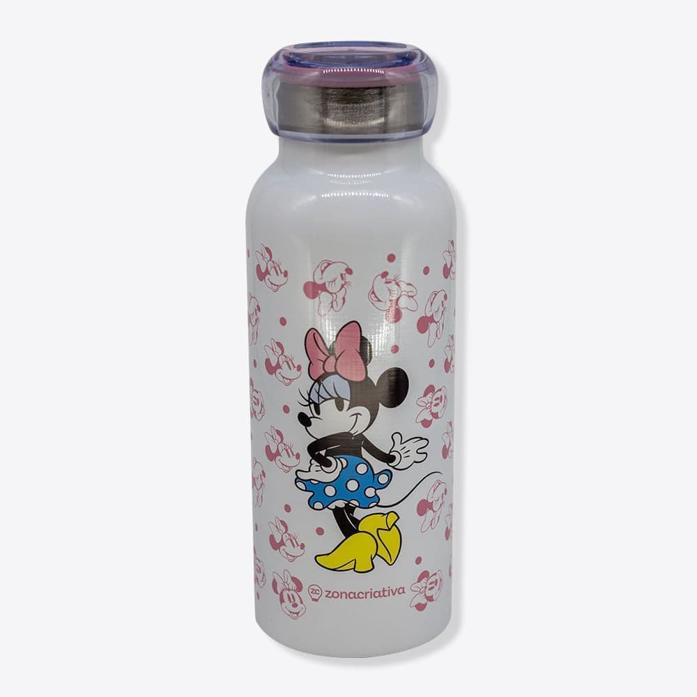Garrafa Térmica Bubble Minnie Holográfica Disney 500ml ZonaCriativa