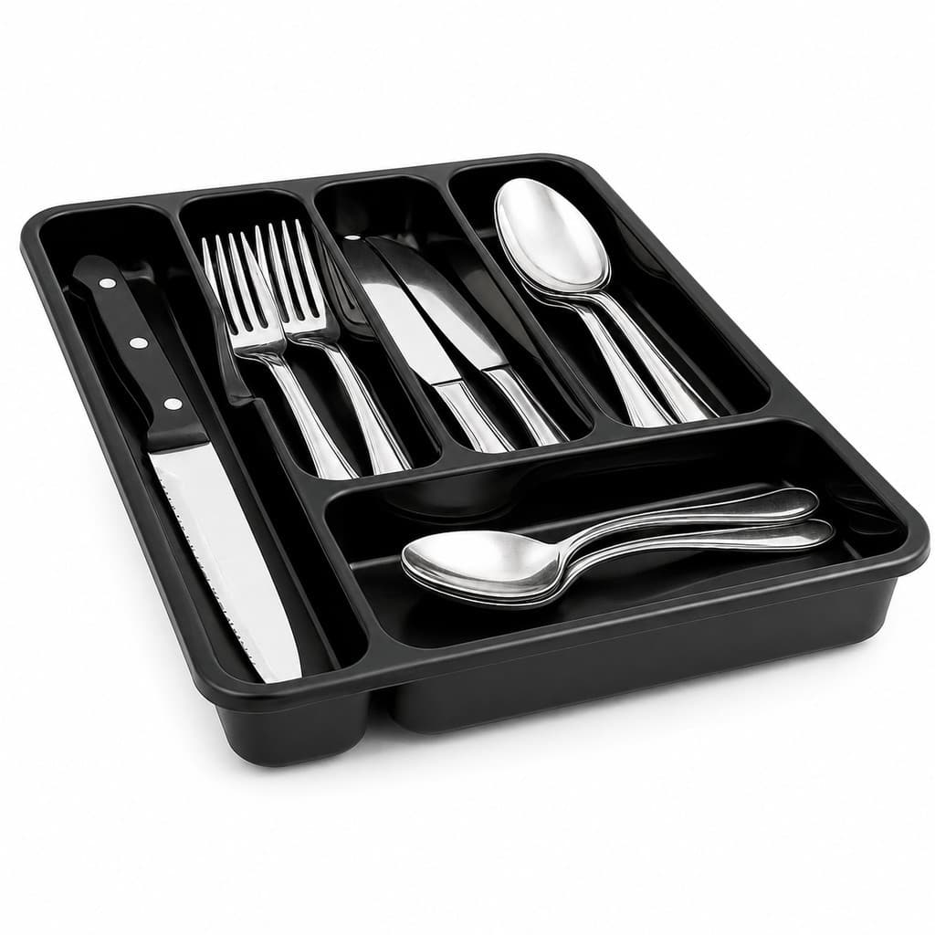 Porta Talheres Organizador de Gaveta 5 Divisórias Cozinha Utensílios