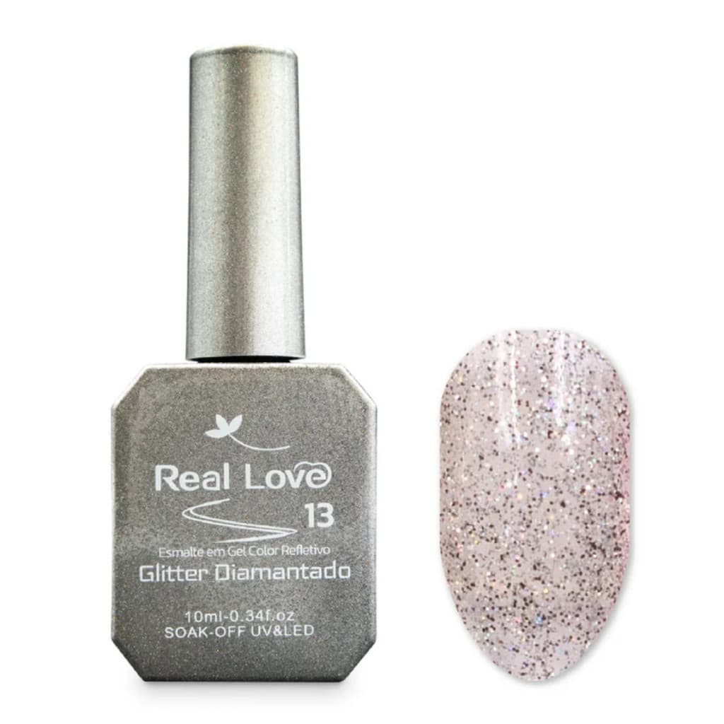 Esmalte Em Gel Glitter Refletivo - Real Love - Cor: 13