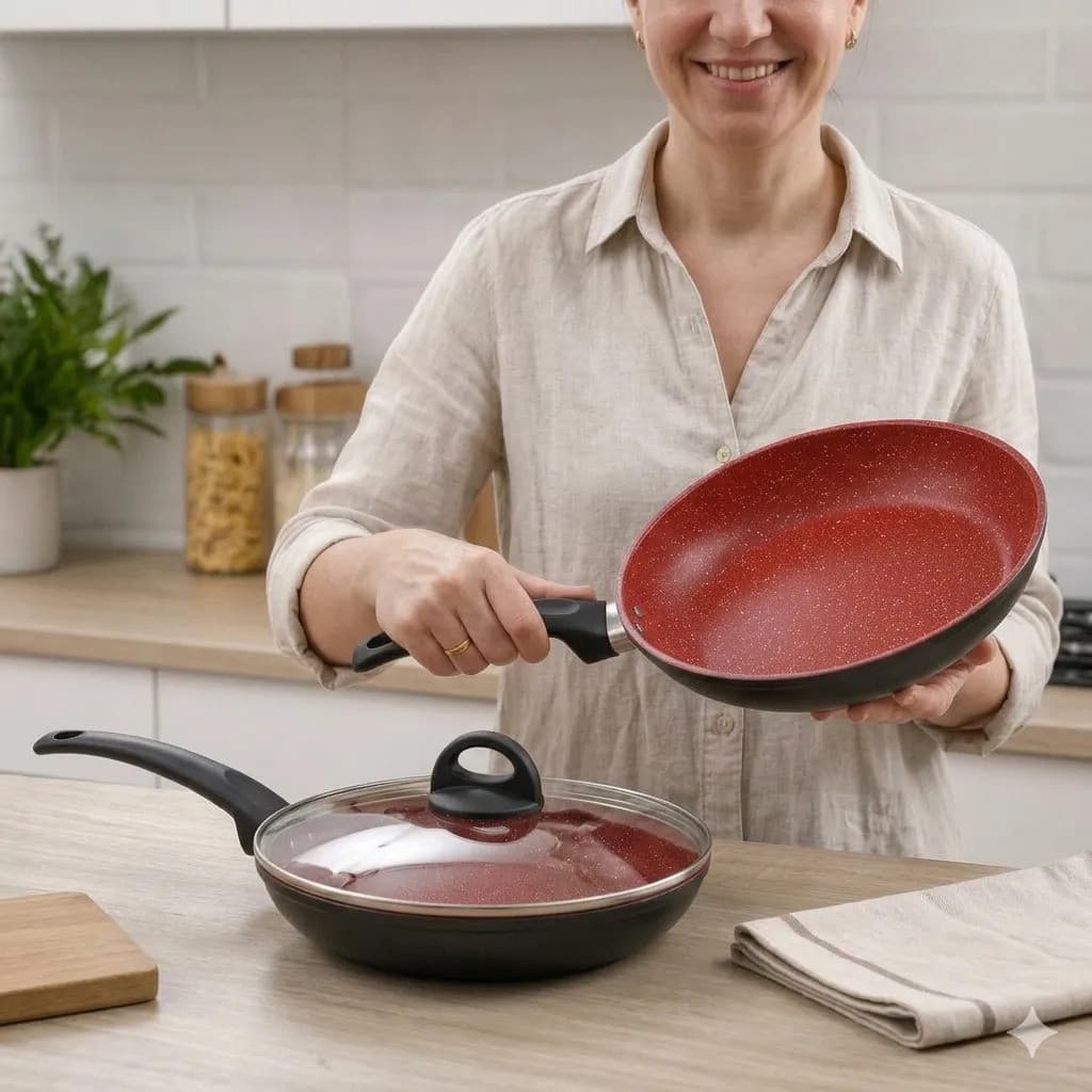 Frigideira Indução 24cm Tampa Cerâmica Antiaderente Max Chef Fratelli Panela Gourmet Saudável Todos