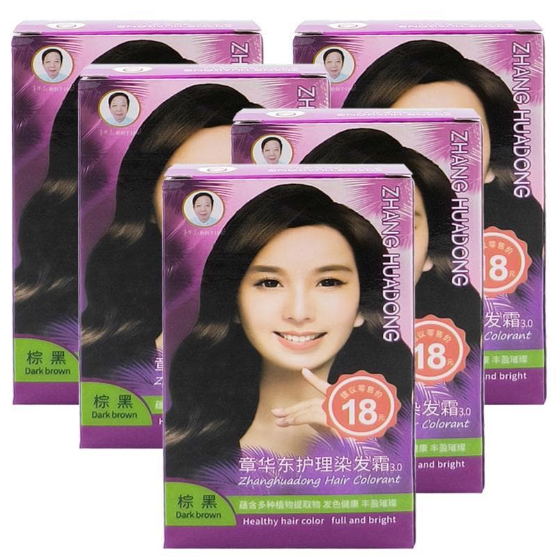 Zhanghuadong Care Tintura de Cabelo Creme 50ml Tintura de Cabelo Natural Preto Capa Cabelo Branco Cabelo Marrom Cabelo G