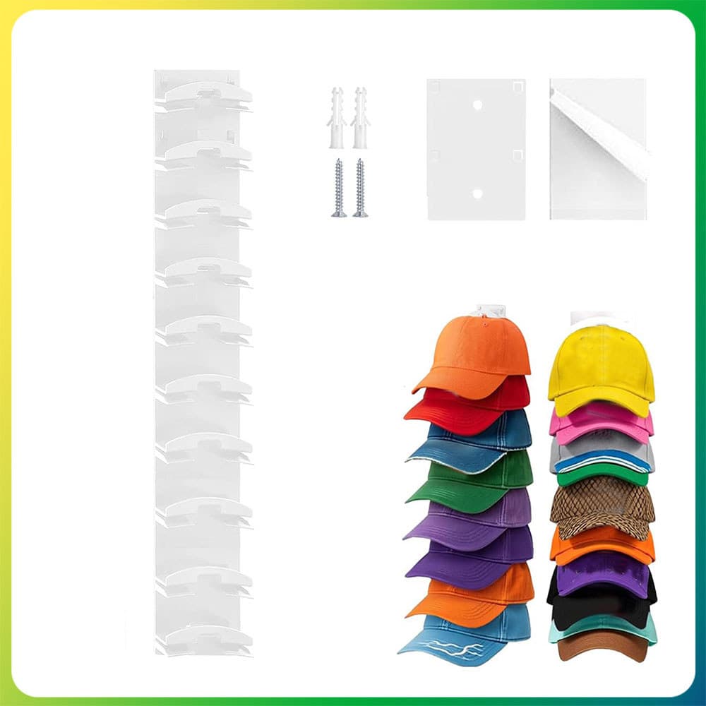 Branco Suporte para bonés de beisebol porta-chapéus de parede expositor adequado para guarda-roupas/portas/quartos