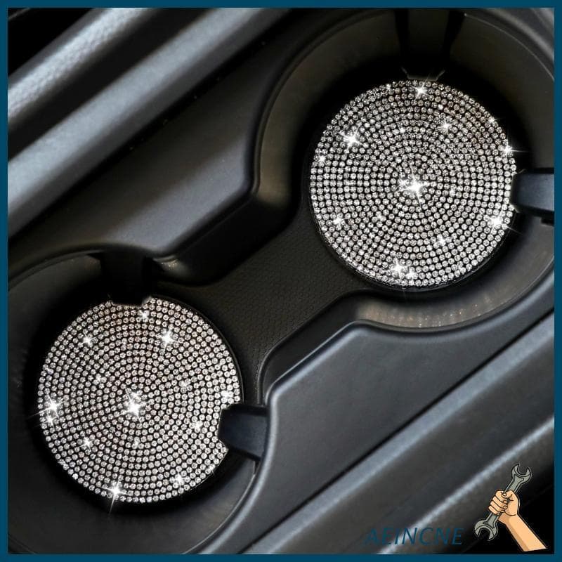 AEIN Porta-Copos Decorativos Strass Brilhantes Para Carro, Inserção