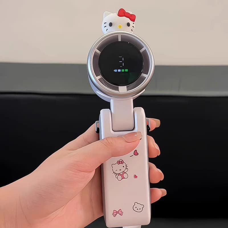 Salvador de verão!Ventilador pequeno portátil Hello kitty, baixo ruído silencioso, adequado para uso em dormitório/sala