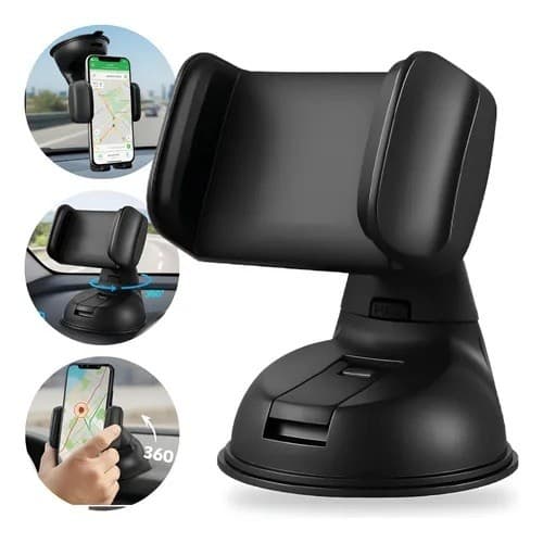 Suporte Celular Carro 360° Super Flexível -Silicone ABS com Alta Aderência Universal