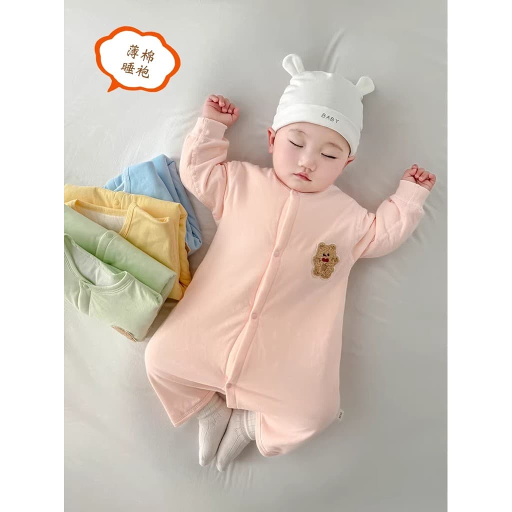 Primavera outono roupas de bebê desossado algodão puro fino algodão à prova de chute colcha pijamas infantil colcha saco