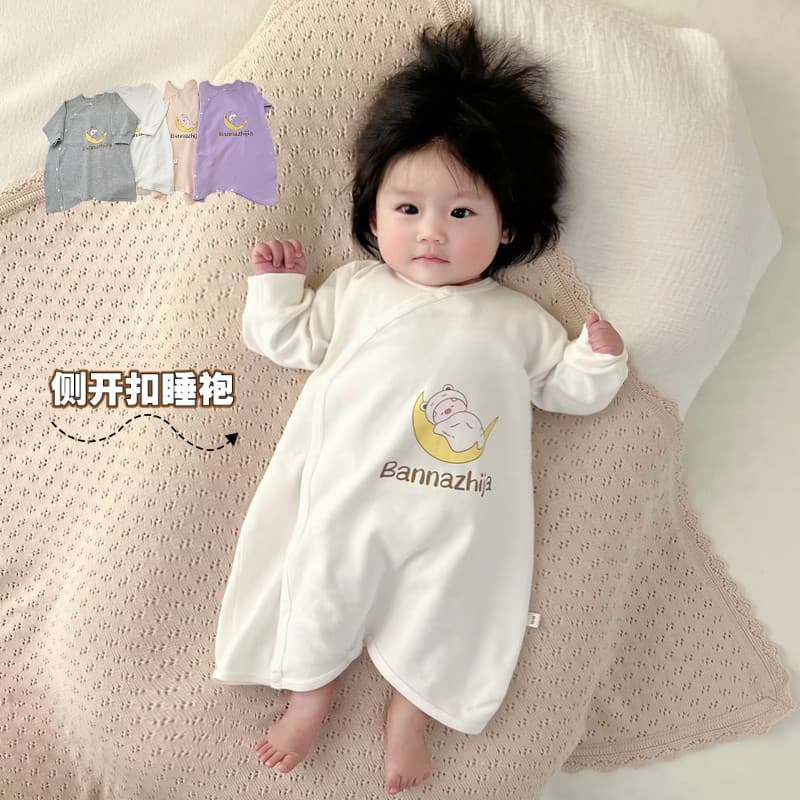 Colcha Anti-chute pijama de bebê fivela Diagonal saco de dormir algodão puro desossado primavera outono macacão roupas d