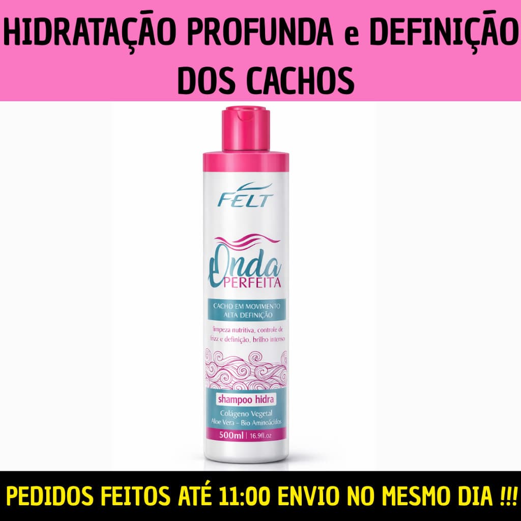 Shampoo Onda perfeita Felt 500ml cabelo cacheado cachos