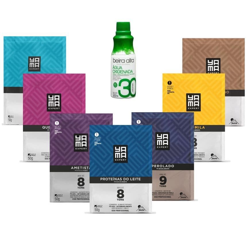 Kit Agua Oxigenada 30V 90ml + Pó Descolorante Yamá 50g
