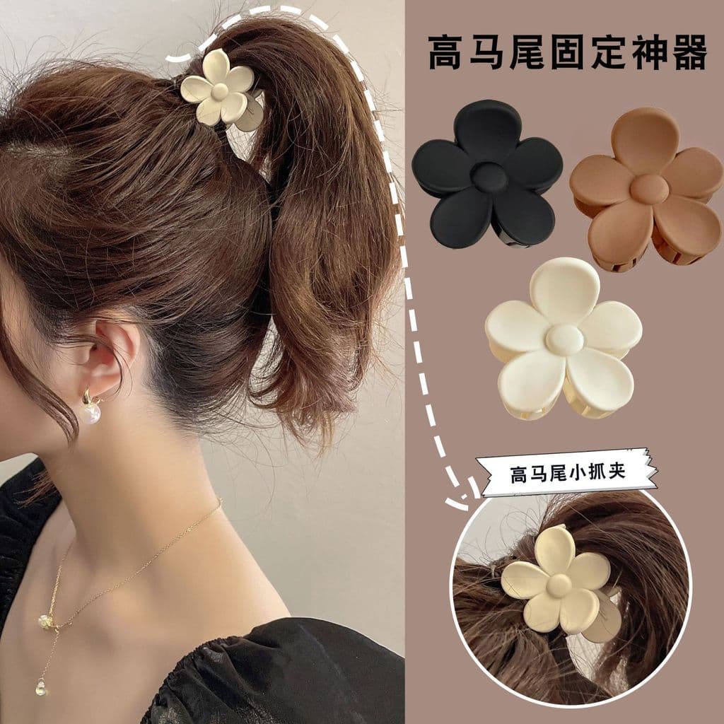 6 pçs pequena flor fosco acrílico grampo de cabelo alto rabo de cavalo garra clipe DIY grampo de cabelo tubarão acessóri