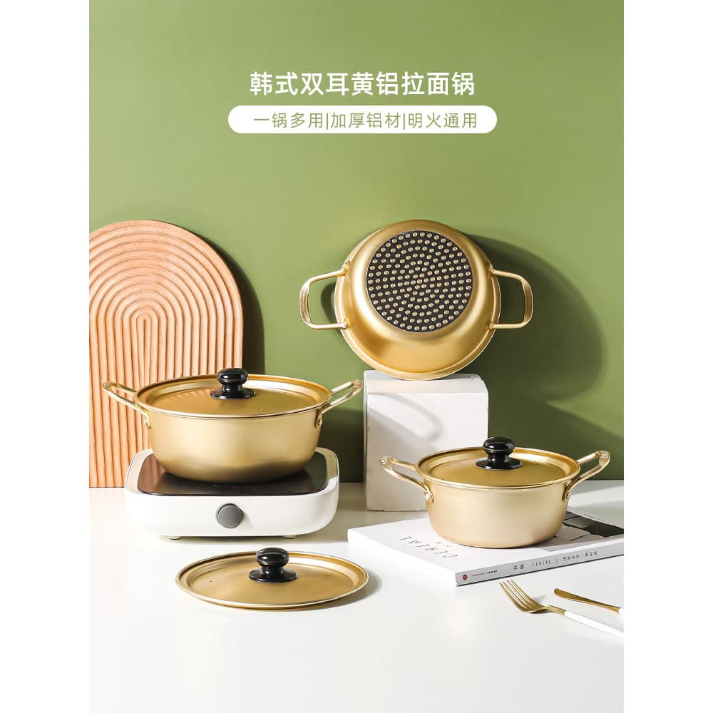 Kawashimaya Coreano Pote de Macarrão Instantâneo Influenciador Panela de Sopa Pequena Panela de Alumínio Panela de Induç